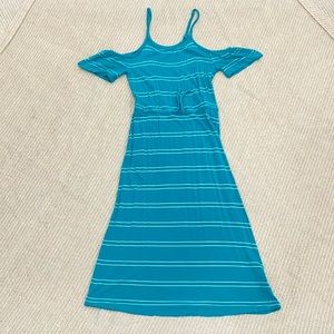 Old Navy Teal Shoulder Cut Dress